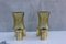 Mid-Century Wall Lamps in Brass & Yellow Glass Lighting, Set of 2 4