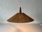 Lampada grande in rafia e teak di Temde, Germania, anni '60, Immagine 2