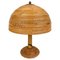 Lampada da tavolo a fungo in bambù, vimini e ottone, anni '60, Immagine 1