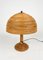 Lampada da tavolo a fungo in bambù, vimini e ottone, anni '60, Immagine 6