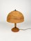 Lampada da tavolo a fungo in bambù, vimini e ottone, anni '60, Immagine 3