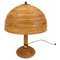 Lampada da tavolo a fungo in bambù, vimini e ottone, anni '60, Immagine 2