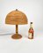 Bamboo, Rattan and Brass Mushroom Table Lamp, Italy, 1960s 9