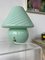 Large Mint Swirl Murano Glass Mushroom Lamp 3