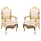 Louis XV Style French Gilded Armchairs, 20th Century, Set of 2 1