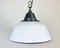 Industrial White Enamel and Cast Iron Pendant Light, 1960s 1