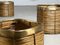 Vintage French Wicker & Brass Baskets, Set of 3, Image 5
