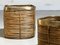 Vintage French Wicker & Brass Baskets, Set of 3 6