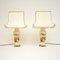 Lampes de Bureau Antiques en Porcelaine, Set de 2 1