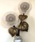 Sonnenblumen Wandlampe aus Bronze und Kristallglas, 1950er 12