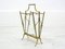 Vintage Gold Brass Magazine Rack, 1970s, Image 7