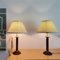 Vintage Green & Brown Wooden Table Lamps, 1950s, Set of 2 3