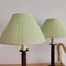 Lampade da tavolo vintage in legno verde e marrone, anni '50, set di 2, Immagine 4
