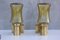 Mid-Century Wall Lamps in Brass and Yellow Glass Lighting, Set of 2 1