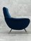 Blue Velvet & Brass Armchair, 1950s 2