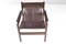 Mid-Century Modern Safari Leather & Wood Roxinho Armchair by Michel Arnoult 10