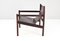 Mid-Century Modern Safari Leather & Wood Roxinho Armchair by Michel Arnoult, Image 4