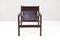 Fauteuil Safari Mid-Century en Cuir et Bois par Michel Arnoult 2