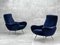 Velvet and Brass Armchairs, 1950s, Set of 2 1