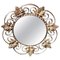 French Gilt Metal Mirror with Vine Leaves, Image 1