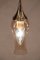 Lámpara de araña italiana Mid-Century grande de cristal de Murano dorado, años 50, Imagen 7