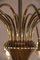 Lámpara de araña italiana Mid-Century grande de cristal de Murano dorado, años 50, Imagen 6