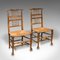 Antique English Victorian Spindleback Rush Chairs, Set of 2, Image 1