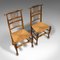 Antique English Victorian Spindleback Rush Chairs, Set of 2 7