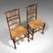 Antique English Victorian Spindleback Rush Chairs, Set of 2, Image 7