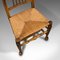 Antique English Victorian Spindleback Rush Chairs, Set of 2, Image 11
