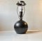 Lámpara de mesa Art Déco de cerámica negra satinada de Aluminia, años 20, Imagen 5