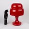 Vintage Glass Table Lamp in Red 4