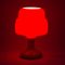 Vintage Glass Table Lamp in Red 3