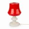 White and Red Table Glass Lamp from OPP Jihlava 1