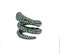 Snake Ring in 18K Black Gold with Tsavorite and Diamonds 3