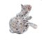 Anello a forma di gatto in oro rosa e argento con rubini e diamanti, Immagine 2