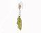 Dangle Gold Earrings with Mother of Pearl and Jade, Image 3