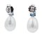 18K White Gold Earrings with Sapphires Diamonds and Pearls 2