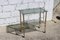 Vintage French Smoked Glass & Brass Table, Image 1