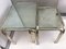 Coffee Tables with Mirror and Chrome-Plated Metal Tubular Gold, 1970s, Set of 2 3