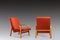 Orange Armchairs in Natural Beech by ARP, France, 1956, Set of 2 2