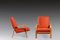 Orange Armchairs in Natural Beech by ARP, France, 1956, Set of 2 1