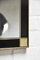 Specchio laccato nero con dettagli in ottone di Pierre Cardin, anni '80, Immagine 6