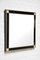 Black Lacquered Mirror with Brass Details by Pierre Cardin, 1980s 4