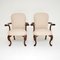 Antique Carved Lounge Chairs in Walnut, Set of 2, Image 4