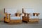 Mid-Century Brutalist Solid Pine Lounge Chairs, Sweden, 1970s, Set of 2, Image 1