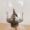 Portuguese Farmhouse Rustic Portable Lamp in Clear Glass by Cormache, 1940s 4