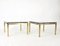 French Hollywood Regency Square Side Tables in Brass and Glass, 1970s, Set of 2 3