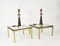 French Hollywood Regency Square Side Tables in Brass and Glass, 1970s, Set of 2 4