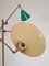 Mid-Century Modern Italian Articulated 3-Arm Floor Lamp in Brass and Enamel 16